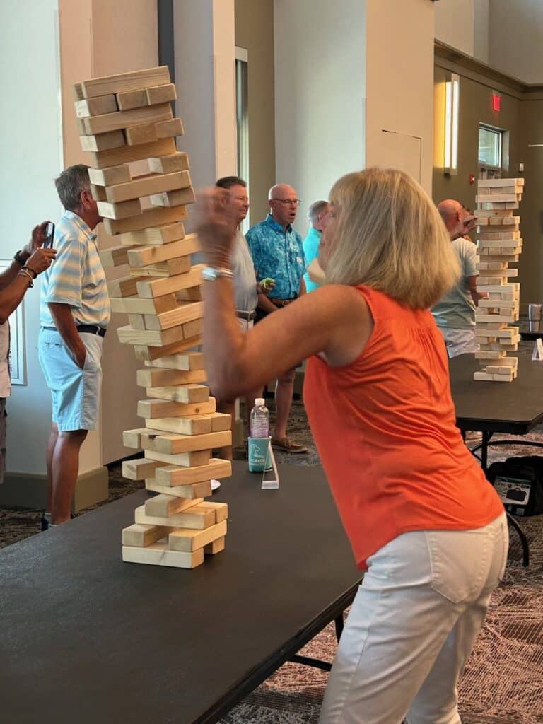 GIANT JENGA:  Let the blocks fall where they may…
